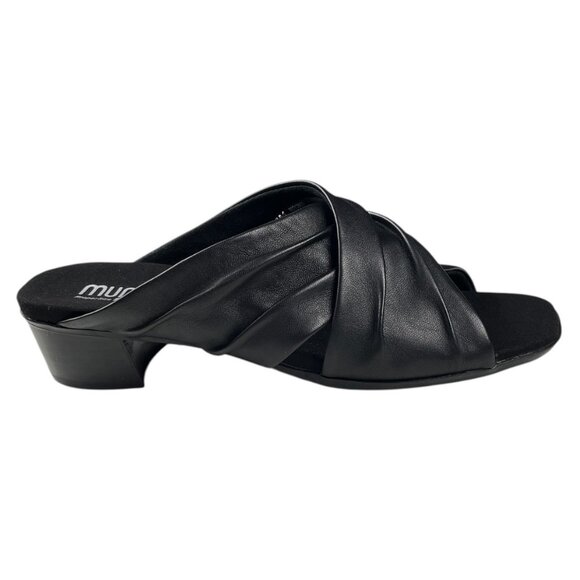 Munro Lee Slide Sandals Black Leather Upper Size 8 M Classic - Picture 1 of 16